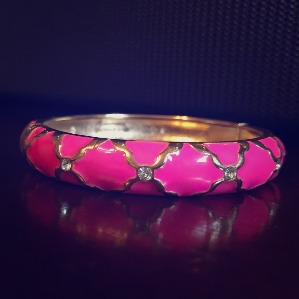 Sequin NYC Pink Enamel Hinge Bracelet